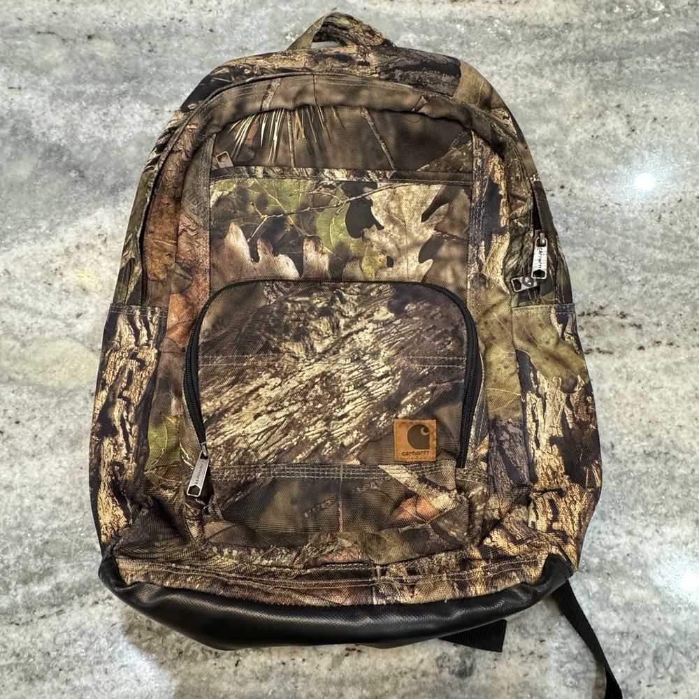Carhartt Canvas Backpack Camouflage School Work Travel Outdoor Padded Logo 17"